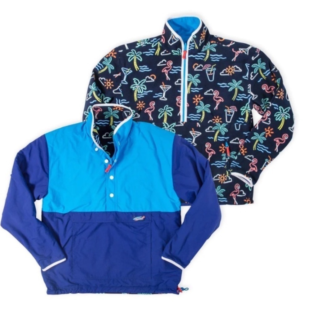 Chubbies Reversible Pullover Open All Night
Fleece Jacket Retro 80s Ski